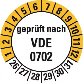 HEIN Industrial Signs 188207 VDE 0702 Test Labels, Weeks 26-31, 20 mm, Permanent Adhesive, 500 per Roll