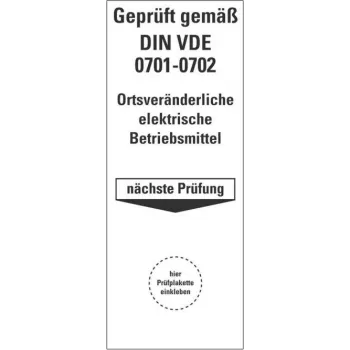 HEIN 178140 Test Label for DIN VDE 0701-0702, Self-Adhesive, Yellow, 50 x 25 mm, 100 Labels