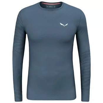Salewa Cristallo Warm Amr L/S Tee men's merino baselayer - Dark Denim, size M