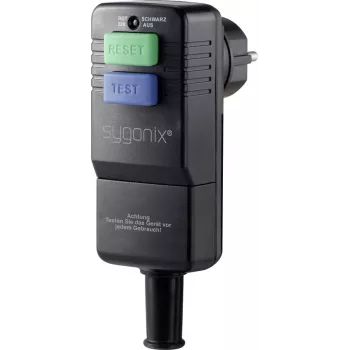 Sygonix SY-3779070 Schuko Angle Plug with PRCD, 230 V, 16 A, IP54, Black