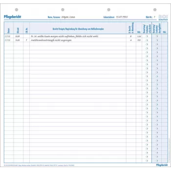BOI Care Report Forms, 50 Sheets, DIN A4, 80 g/m², White (9206-00453)