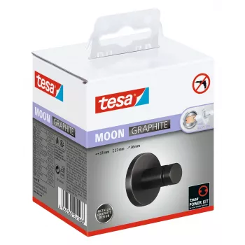 tesa MOON GRAPHITE Self-Adhesive Towel Hook Metal (40593-00000-00)