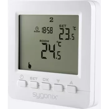 Sygonix Flush-Mounted Room Thermostat with Weekly Programme, 5 to 35 °C, White (SY-4500818)
