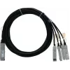 BlueLAN 40GBASE-CR4 QSFP to 4x 10GBASE-CR SFP+ Passive Direct Attach Breakout Cable, 2 m, AWG30, Centec Compatible CAB-Q-S-1M-CT-BL