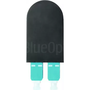 BLUELAN BlueOptics Fibre Optic Loopback Adapter OM3 50/125µm Multimode SC/UPC Duplex, Aqua/Turquoise, Ceramic Ferrule, -40°C to +85°C (BOLBSCOM3)