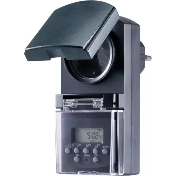 Sygonix SY-5044422 Digital Timer Socket, Weekly Programme, 1800 W, IP44, Countdown & Random Function, White