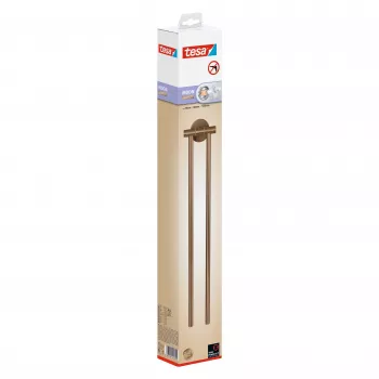 tesa MOON BRONZE Swivel 2-Bar Towel Rail, Self-Adhesive, Metal, Bronze Finish, 6 kg Load 40602-00000-00