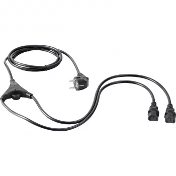 SYGONIX SY-5178378 IEC C14 to 2x IEC C13 Power Distributor Y-Cable, 2m, Black