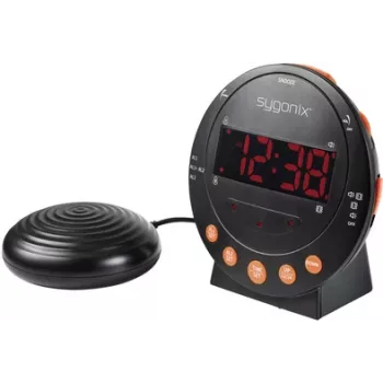 Sygonix SY-5266562 Electronic Alarm Clock Black Fluorescent Display