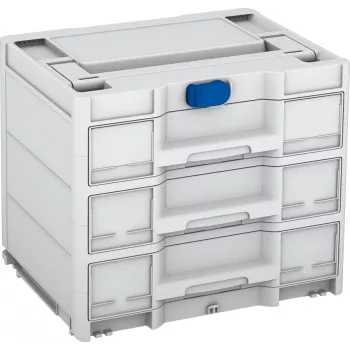 TANOS Systainer³ Sortainer/3 M 337 Modular Small Parts Organizer with 3 Drawers, ABS Plastic, Light Grey/Anthracite, 396 x 330 x 296 mm 83000874