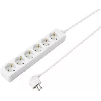 SYGONIX SY-4890994 3-Way Schuko Power Strip White 1.5m Cable Without Switch