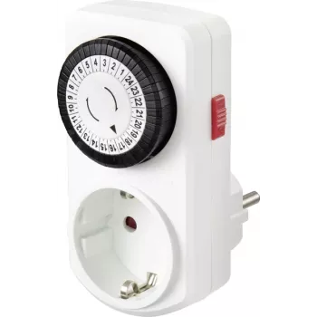 Sygonix SY-5042668 Analogue Plug-In Timer Switch Daily Programme 3680 W IP20 Continuous Operation White