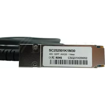 BlueLAN Compatible H3C LSWM1QSTK2 QSFP+ Direct Attach Copper Cable, 40GBASE-CR4, 5 m, 28 AWG, Passive Twinax LSWM1QSTK2-BL