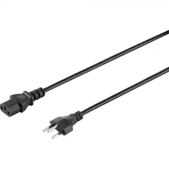 Sygonix SY-5042720 IEC C13 Power Cable, CEE 7/7 Angled Schuko Plug to IEC C13 Socket, 2 m, Black