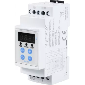 Sygonix SY-5984674 DIN Rail Temperature Switch -20 to +100 °C for Heating & Cooling