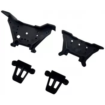 Reely RE-9043704 Aluminium Shock Tower Set for 1:10 RC Cars (Front and Rear, Blue)