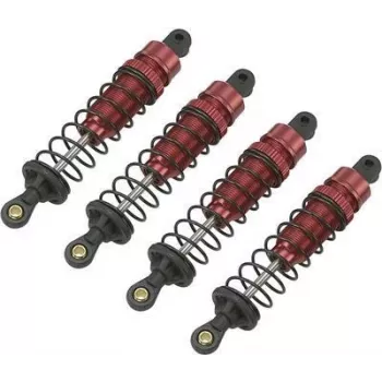Reely 1:10 Aluminium Oil Pressure Shock Absorber Metallic Red with Black Springs 90 mm (1 pc.) RE-7409439