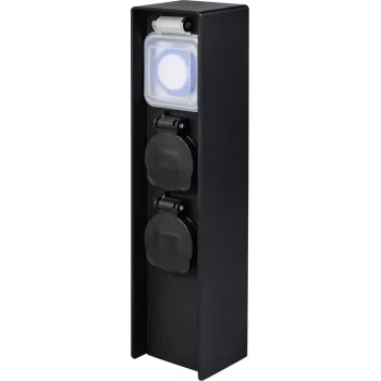 Sygonix SY-6121656 Garden Socket 2-Way with Timer IP44 Black Ground Spike