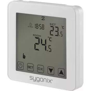 Sygonix Touch 2 Flush-Mounted Room Thermostat with Weekly Programme, 1-70°C, White SY-4961570