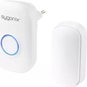 Sygonix SY-5225388 Wireless Doorbell Set, Battery-Free, with Flash Light