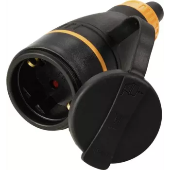 Sygonix SY-6618484 Schuko Safety Contact Coupling TPE PC 250 V/AC Black Orange IP44