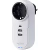 Sygonix SY-4512996 Adapter Plug with USB, White