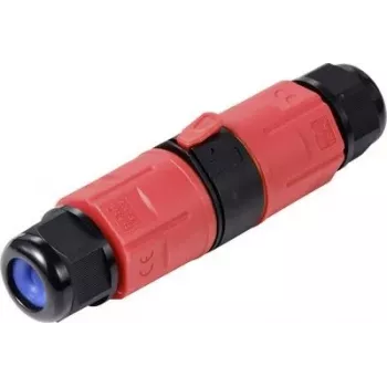 Sygonix SY-6748352 3-Pole Weatherproof Cable Connector with Lever Terminals, IP68, Black