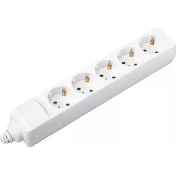 SYGONIX SY-4744418 3-Way Schuko power strip, 1.5 m cable, white, without switch