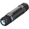 Sygonix SY-5498972 weatherproof cable connector with screw terminals, IP68, 3-Pole, 32 mm x 118 mm, black