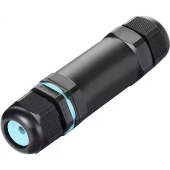 Sygonix SY-5498972 weatherproof cable connector with screw terminals, IP68, 3-Pole, 32 mm x 118 mm, black