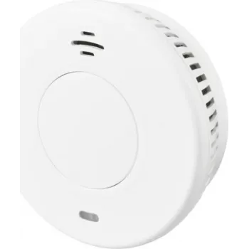 Sygonix EN14604 smoke detector with 10-Year battery, photoelectric, Ø105 mm, white