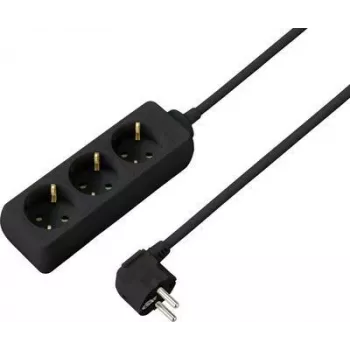 SYGONIX SY-4892462 Power strip without switch, 6 Schuko sockets, 1.5 m cable, Black