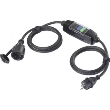 Sygonix SY-6052178 PRCD portable residual current device extension cable 230 V/AC 3 m Black IP44