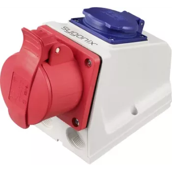 Sygonix SY-6271370 CEE wall socket 16 A 5-pin 415 V/AC IP44 Red