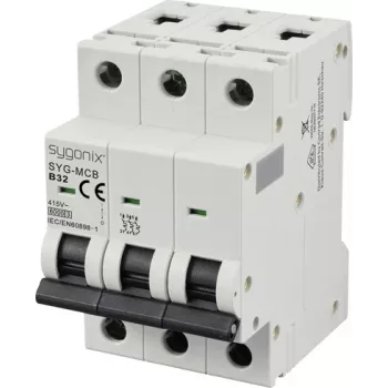 SYGONIX SY-6441064 3-Pole 32A Type B Miniature Circuit Breaker 6kA 415V AC