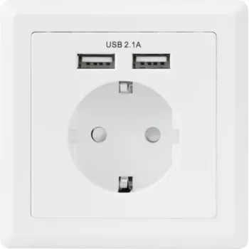 Sygonix SY-5045294 Flush-Mounted Socket with Increased Contact Protection and USB Charging Output IP20
