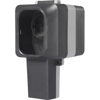 Sygonix SY-6670746 1-Gang Surface-Mounted Socket, Lockable, Rotatable Socket Inserts, IP55, Grey
