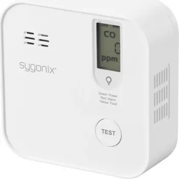 Sygonix SY-6418204 Wi-Fi Carbon Monoxide Detector with App Control and 5-Year Battery