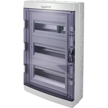 Sygonix SY-6696062 Surface-Mounted Distribution Cabinet, 36 Modules, 3 Rows, White