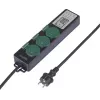 Sygonix SY-6786454 Garden Socket with Mechanical Timer, 3-Way, IP44 Splash-Proof, 3680 W, Black/Green