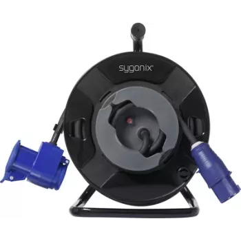 Sygonix SY-6684366 Cable Reel Black CEE Caravan Plug 25m H07RN-F 3G2.5