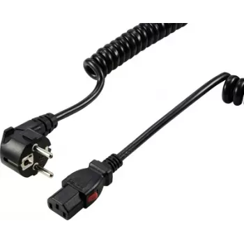 Sygonix SY-6733074 Lockable IEC Power Cable CEE 7/7 to IEC C13 3m Black