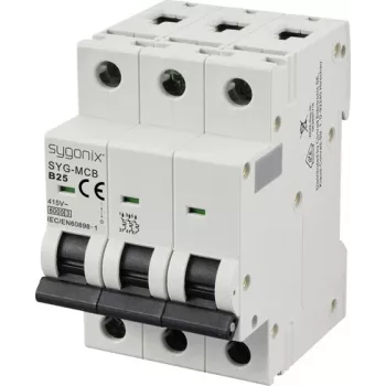 Sygonix SY-6440998 Miniature Circuit Breaker 3P B25 6kA 25A 415V AC DIN Rail