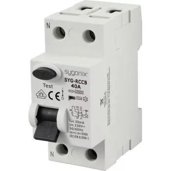 Sygonix SY-6438016 RCD 1P+N Type A 40A 30mA 10kA 230V AC