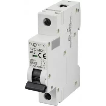 Sygonix SY-6440984 SYG-MCB 1P/C20/6KA Miniature Circuit Breaker 1-pin 20 A 240 V AC
