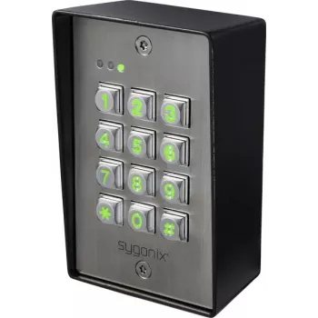 Sygonix SY-6888064 Surface-Mounted Code Lock, 12-24V DC/AC, IP65, Illuminated Keypad