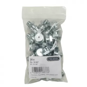 Pressol Flat Head Grease Nipple M1-KØ 16, G 1/8-VZ, 25 pcs. (16 837)