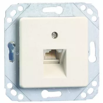METZ Connect UPk Flush-Mounted Connection Unit, Universal Connection Box, IAE Design, 2x RJ45, Screw Terminals RJ45 Mini Clamp (130040111-I)