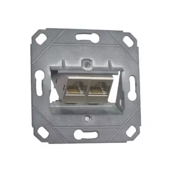 METZ CONNECT BTR E-DAT modul 8/8(8) UP0 Flush-Mounted Connection Box, Cat.6, 2x RJ-45, Shielded, Dust Protection 1309121200-E-90