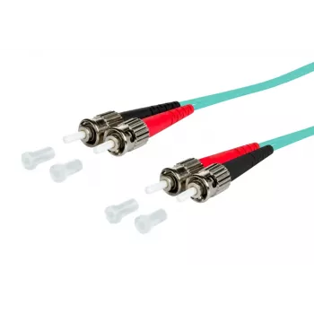 METZ OpDAT 151J1AOAOA0E ST/ST OM3 Multimode Duplex Fibre Optic Patch Cable, 10 m